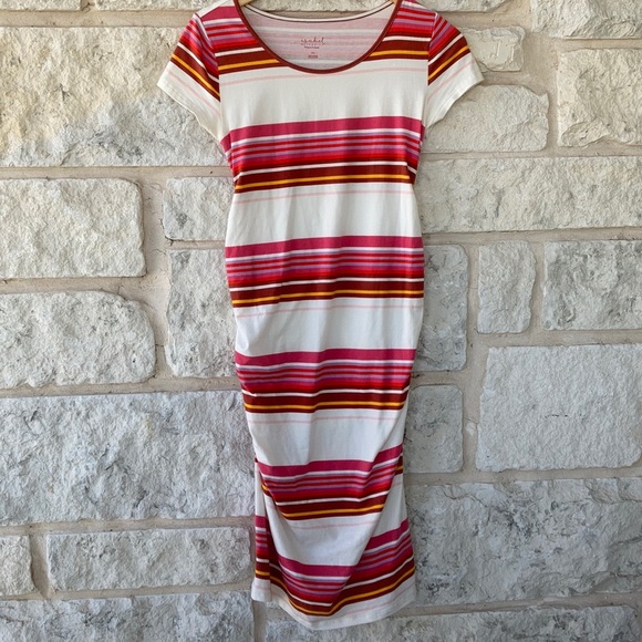 Isabel Maternity by Ingrid & Isabel Dresses & Skirts - Isabel Maternity Striped White & Pink Dress